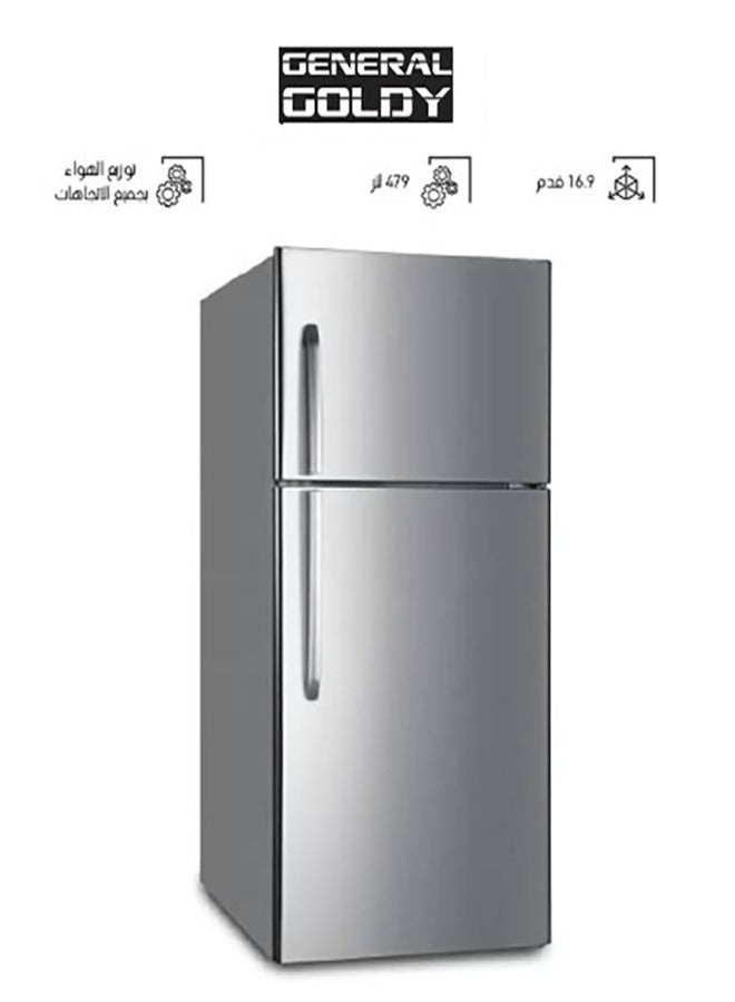 General goldy Double Door Steam Refrigerator 16.9 Feet - 479 Liters Steel | GR490NF  - Image 1