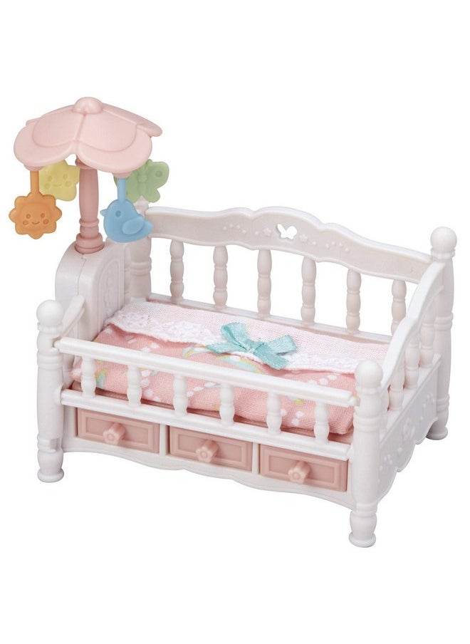 Calico Critters Calico Critters Crib with Mobile - Interactive Dollhouse Furniture Set with Working Features  - Image 1