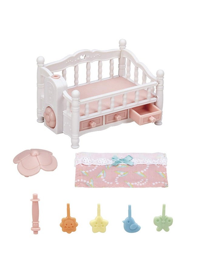 Calico Critters Calico Critters Crib with Mobile - Interactive Dollhouse Furniture Set with Working Features  - Image 2