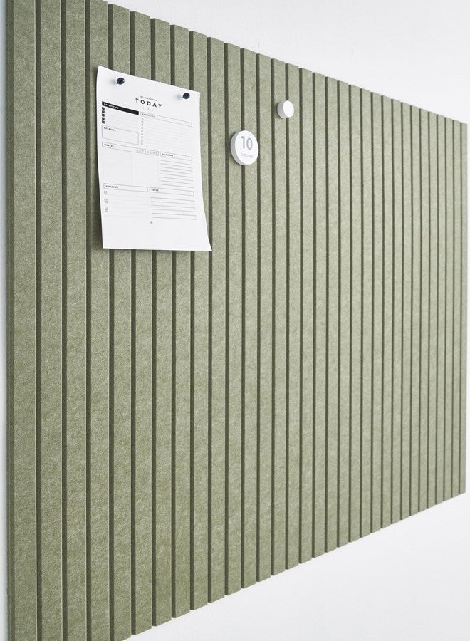 VIVELDA Large Cork Boards for Walls Black Felt Alternative - Slat Wall Paneling, Bulletin Board Tiles for Home Decor, Push Pin Corkboard Organizer for Office or Classroom-12-Pack Panel (Khaki Green) - Image 1