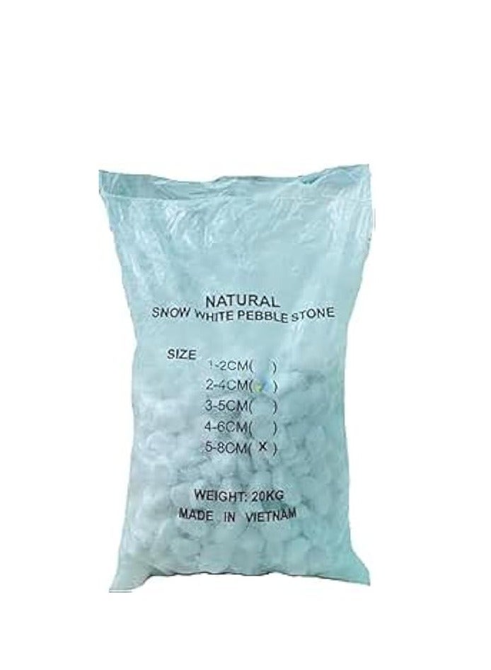 Generic White 5-8 cm Natural Decorative Stones Pebbles 20kg 