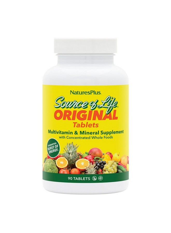 Natures Plus Source of Life - 90 Tablets - Multivitamin & Mineral Supplement - Supports Natural Energy & Overall Well-Being - Gluten Free, Vegetarian - 30 Total Servings - Image 1