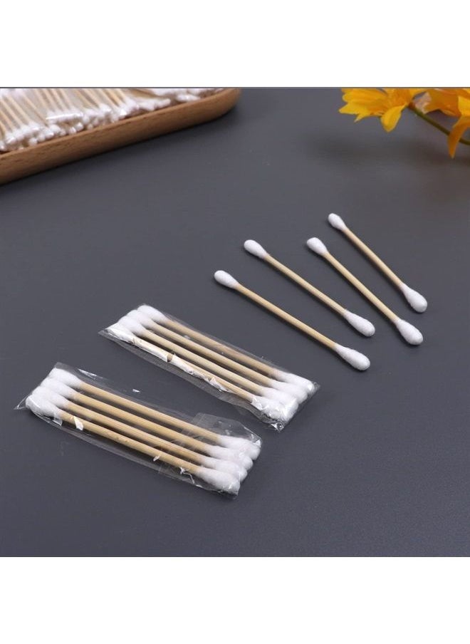 HQSLsund 200 Pack Cotton Swabs, Individually Wrapped Cotton Swab, Individually Wrapped Double Tipped Wooden Sticks for Ear, Make-up(4pcs per Bag, 200 Bags, Double Round End)  - Image 3