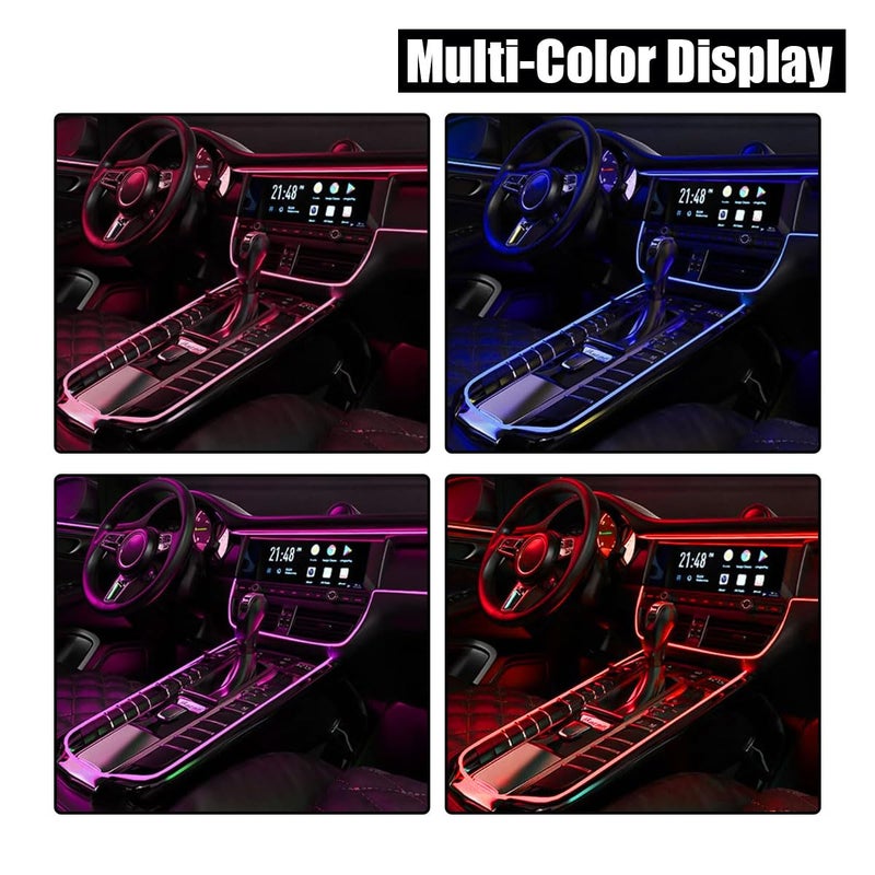 GLSOWEE EL Wire Interior Car LED Strip Lights, USB Car Neon Light Strip with Sewing Edge, 16FT Neon Light 5V with Fuse Protection, Electroluminescent Car Indoor Decorations (Purple) - Image 5