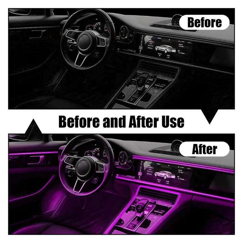 GLSOWEE EL Wire Interior Car LED Strip Lights, USB Car Neon Light Strip with Sewing Edge, 16FT Neon Light 5V with Fuse Protection, Electroluminescent Car Indoor Decorations (Purple) - Image 4