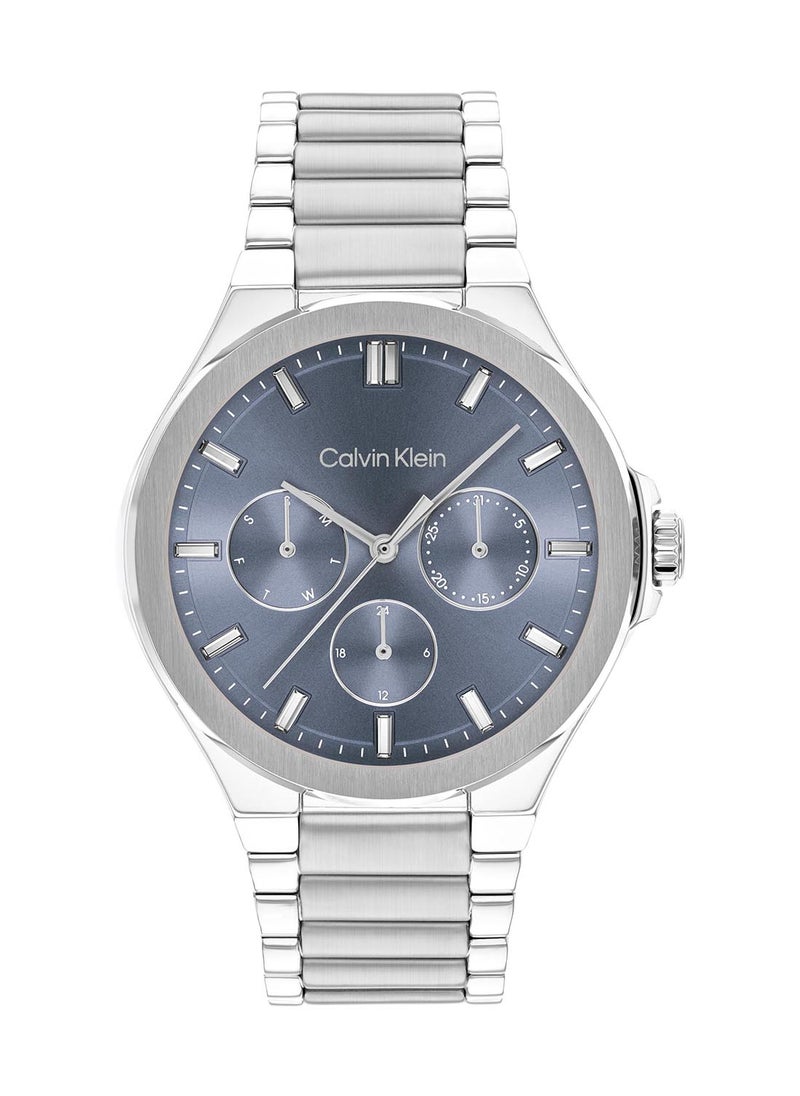 CALVIN KLEIN ساعة كالفن كلاين المستديرة التناظرية للسيدات بعلبة زرقاء - 25100051  - Image 2