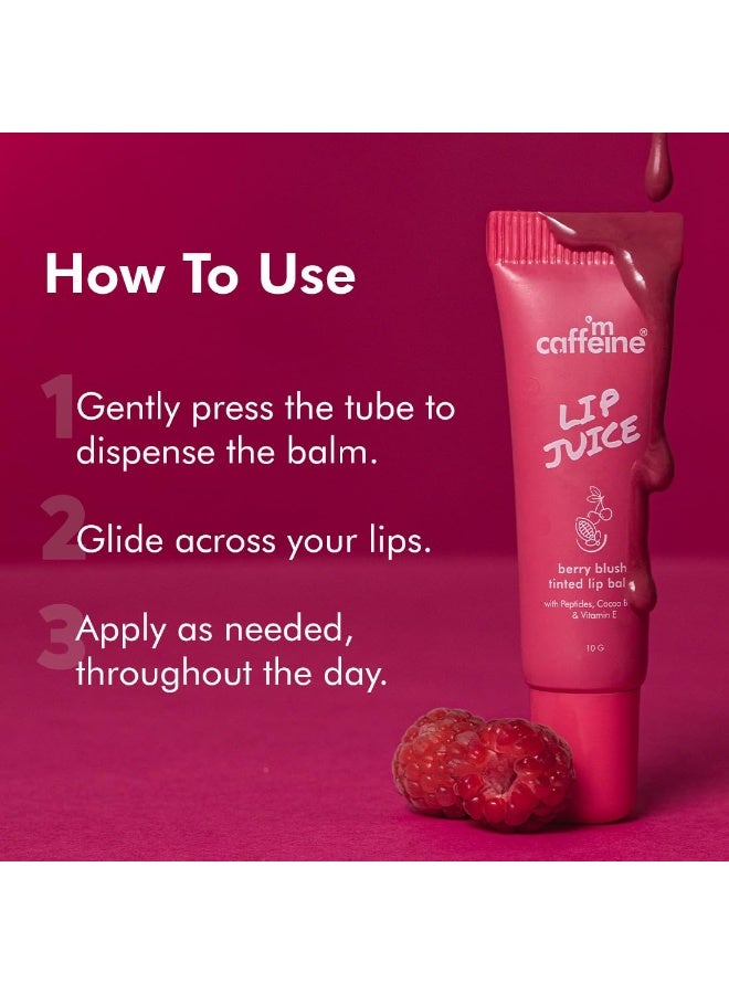 إم كافيين مرطب شفاه ملون بعصير ليب من إم كافيين - خدود توتية | ترطيب يدوم ٢٤ ساعة | مع ببتيدات وزبدة الكاكاو وفيتامين هـ | يُعالج الشفاه الجافة والمتشققة | مرطب شفاه للنساء | لون وردي شفاف - ١٠ غرام - Image 2