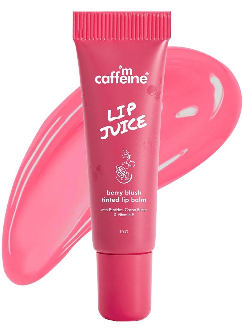 إم كافيين مرطب شفاه ملون بعصير ليب من إم كافيين - خدود توتية | ترطيب يدوم ٢٤ ساعة | مع ببتيدات وزبدة الكاكاو وفيتامين هـ | يُعالج الشفاه الجافة والمتشققة | مرطب شفاه للنساء | لون وردي شفاف - ١٠ غرام - Image 1