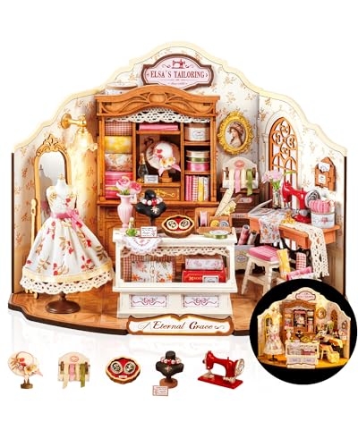 Rolife مجموعة منزل مصغر DIY من روليف - متجر خياطة إلسا للدمى - Image 1