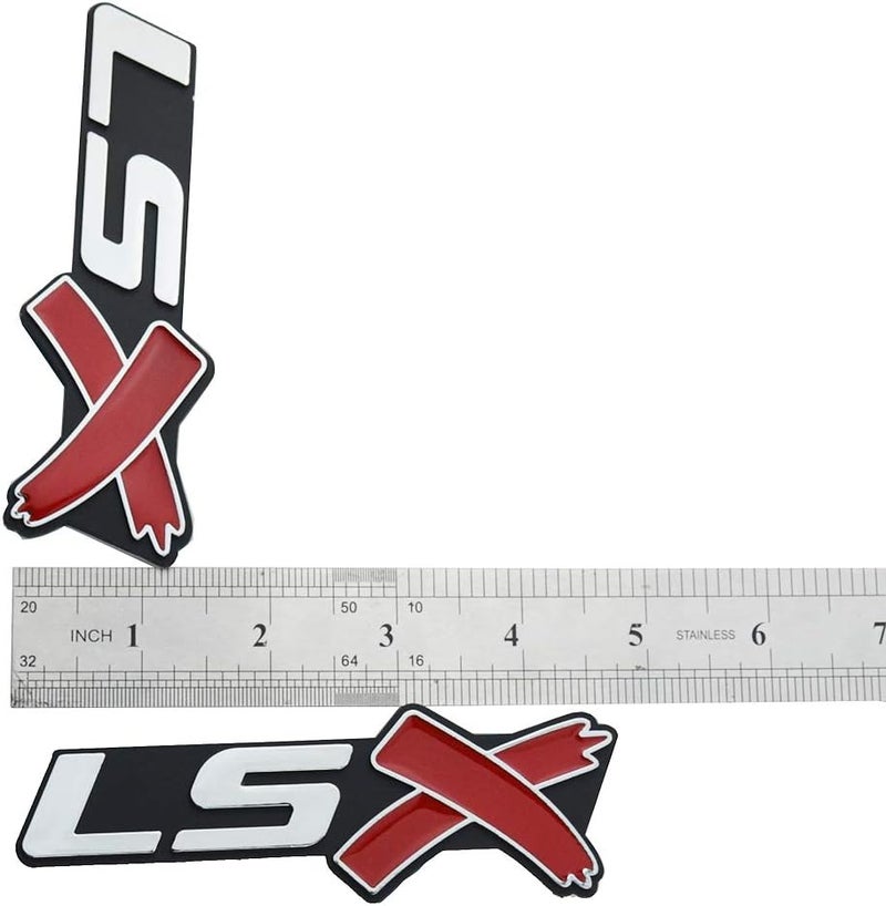 dgea Alitaver Chrome Red LSX Fender Emblem Decal Badge Nameplate Letter 3D Raised Strong Adhesive (Pair) - Image 3