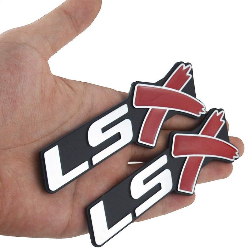 dgea Alitaver Chrome Red LSX Fender Emblem Decal Badge Nameplate Letter 3D Raised Strong Adhesive (Pair) - Image 1