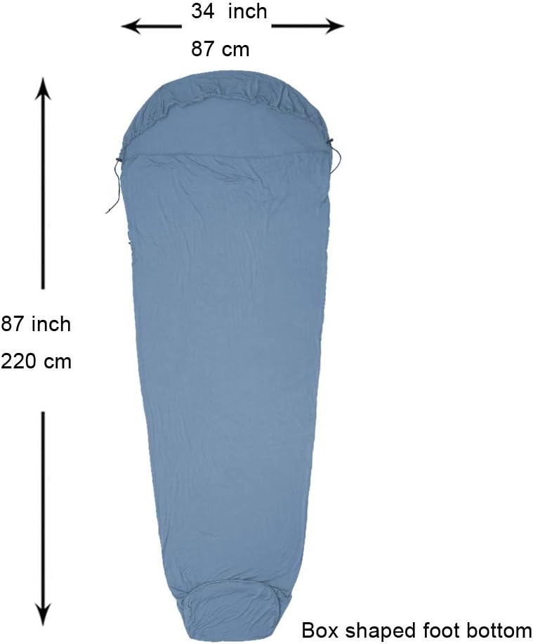 BROWINT Travel Sheets for Hotel, Rayon Derived from Bamboo, Stretchy Sleep Sack for Adults, Warm Weather/Summer Sleeping Bag Liner for Camping and Travel, Rectangular with Pillow Pocket, Mummy, Cooling Sheets - Image 2