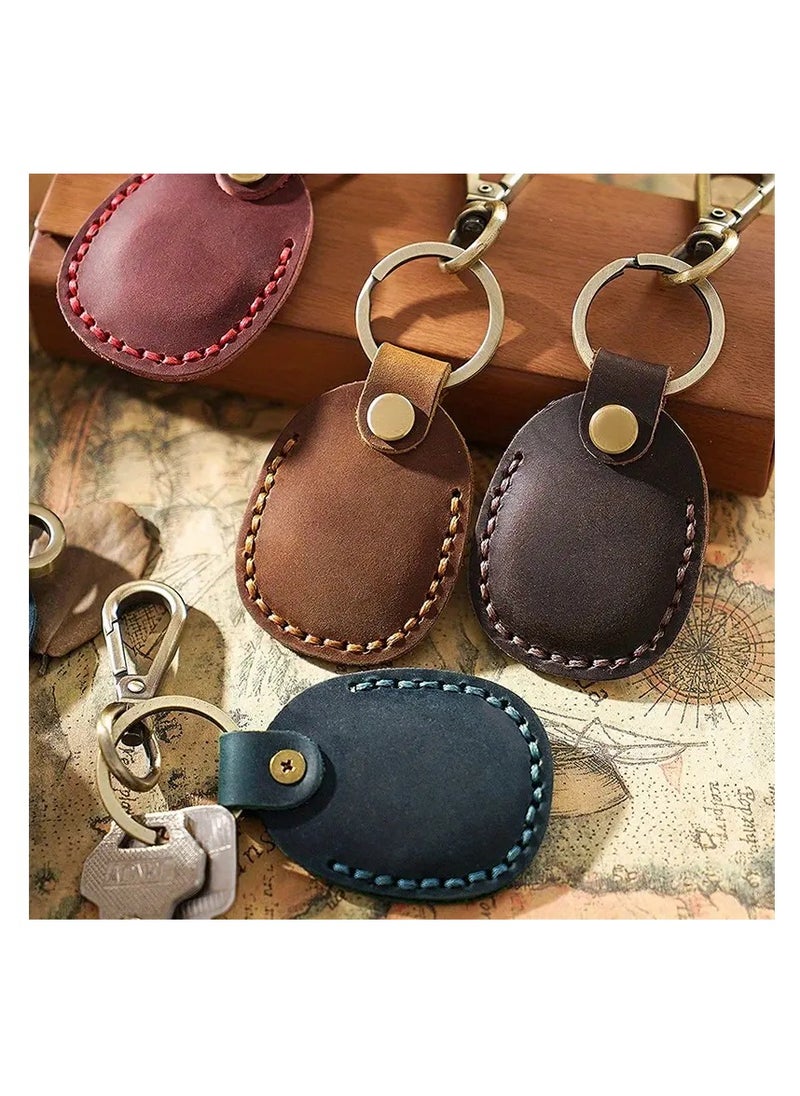 Generic - Secure Your Airtags With This Stylish Retro Faux Leather Case+Keychain - Black - Image 1