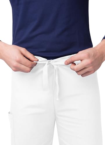 Sivvan Unisex Scrubs - Classic V-Neck Top & Drawstring Pants Scrub Set - S8400 - White - M - Image 5