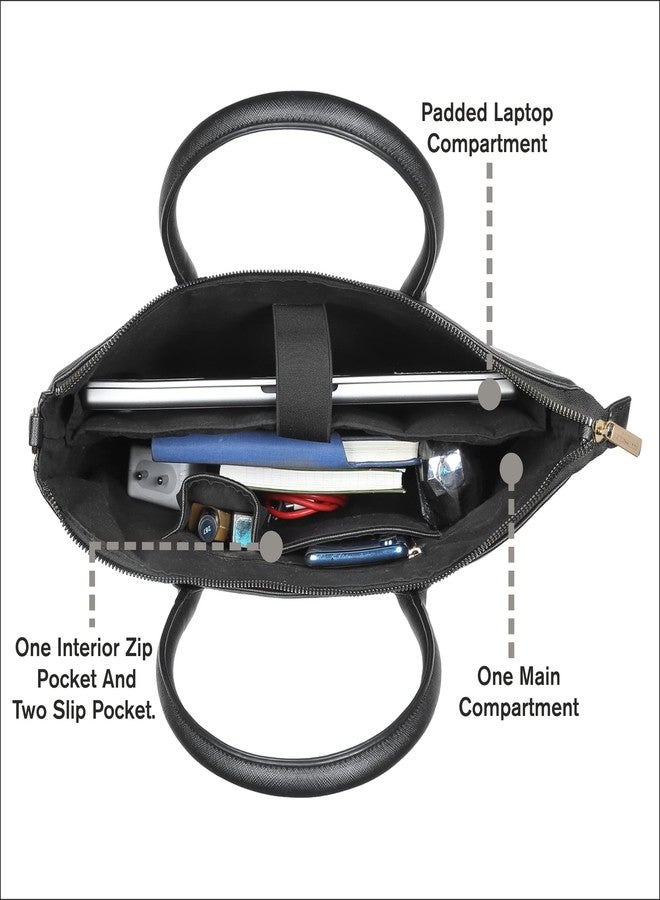 Accessorize London Women's Faux Leather Black Sapphire laptop handheld Bag - Image 5