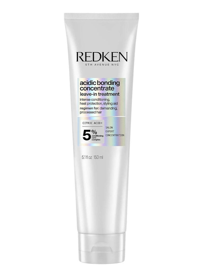 Redken Leave In Conditioner for Damaged | Hair Repair | Strengthens Weak and Brittle Hair | Acidic Bonding Concentrate |For All Hair Types | 5.1 Fl Oz - Image 1