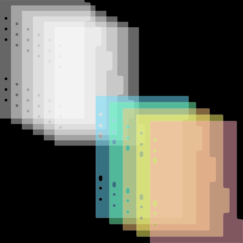 CYFUN DESIGN 11PCS A5 Size Dividers for 6 Ring Binder with Reinforced Edge,Paper Index Divider Category Page Tab Indexing Cards Die and Stamp Storage Folder - Image 1