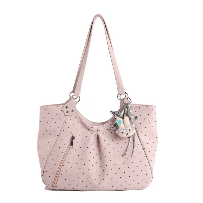 Korean Style Polka Dot Sweet Tote Bag, Large Capacity Shoulder Bag for Women - Image 5