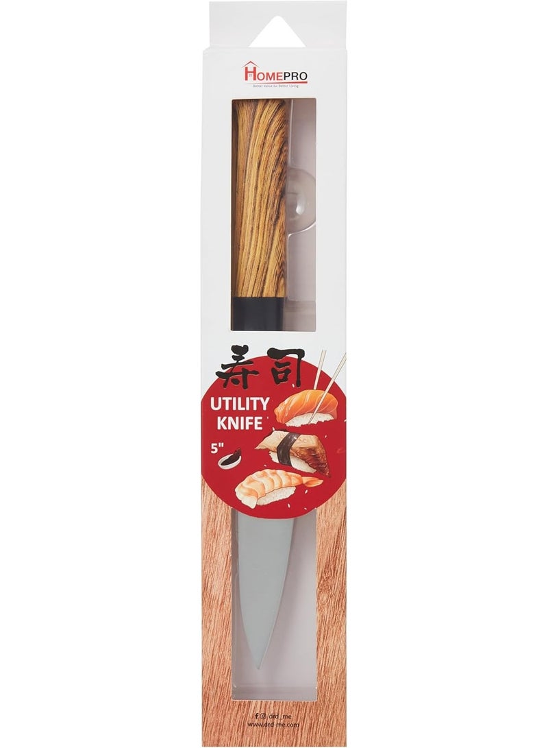 هوم برو سكين هوم برو متعدد الاستخدامات 5 بوصات - قيمة أفضل لحياة أفضل - شفرة من الفولاذ المقاوم للصدأ مصنوعة بدقة، مقبض مريح، أداء استثنائي في النحت بدون أي تأثير، وأداء يدوم طويلاً. - Image 4