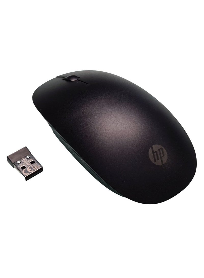 HP مجموعة لوحة مفاتيح وفأرة لاسلكية 710 باللون الأسود بتصميم بريطاني، مستقبل USB نانو، تصميم نحيف، مفاتيح هادئة - Image 2