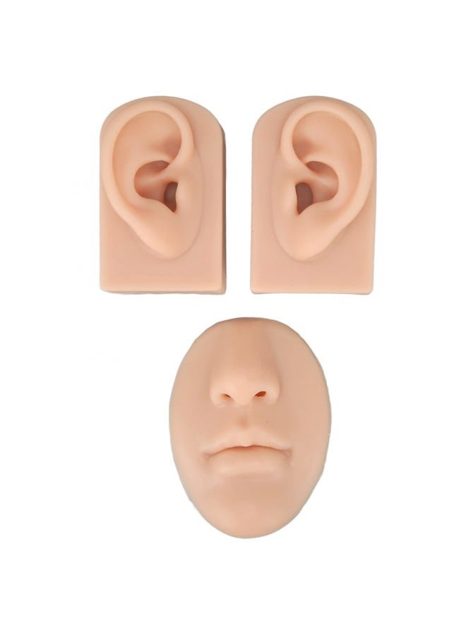 Jiawu Silicone Ear Model, Soft Silicone Nose Model, 3D Nose and Mouth Model for Piercing Practice, Silicone Body Parts, Human Ear Model, Silicone Flexible Model for Jewelry Display (#2) - Image 1