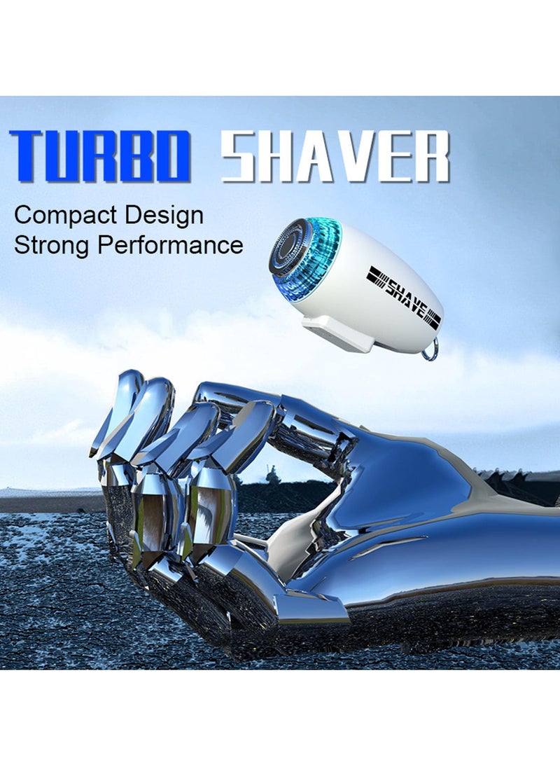 Zikra Electric Turbine Shaver, Multifunction Portable Travel Men's Shaver, for Men's Beard Shaving Trimming Grooming, White - Image 5