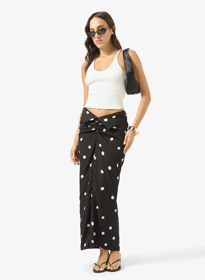 جينجر تنورة عمود منقطة بكسرات