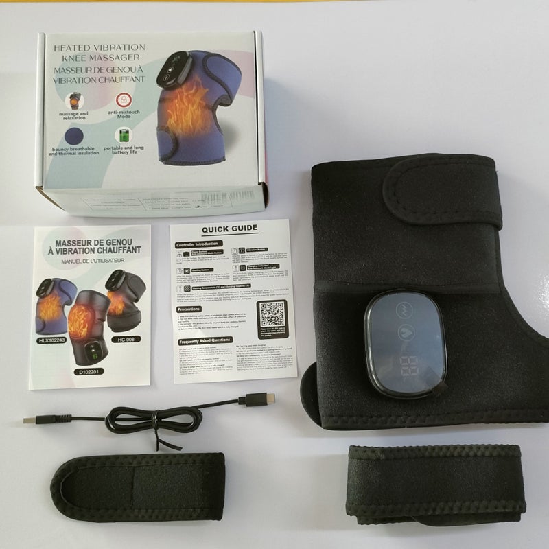 HailiCare Electric Heating Knee Brace with Vibration Massage, Herbal Compress & Warmth for  Joints