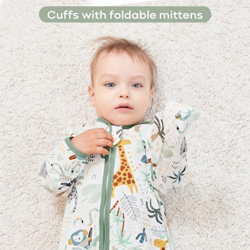 Yoofoss Baby Sleep Sack 6-12 Months Long Sleeve Wearable Blanket Baby 100% Organic Cotton 2-Way Zipper 0.5 Tog Infants Sleeping Sack, Lightweight(Medium) - Image 4