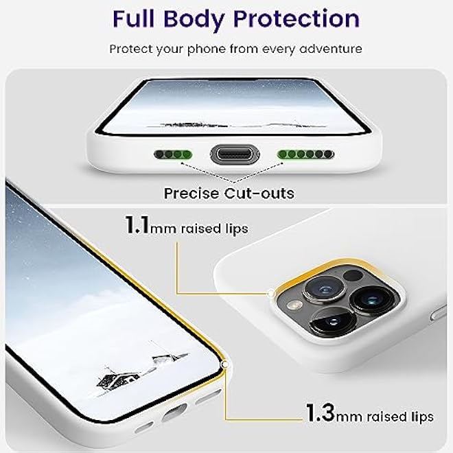OTOFLY Designed for iPhone 14 Pro Max Case Silicone Shockproof Slim Thin Phone Case for iPhone 14 Pro Max 67 inch White - Image 3