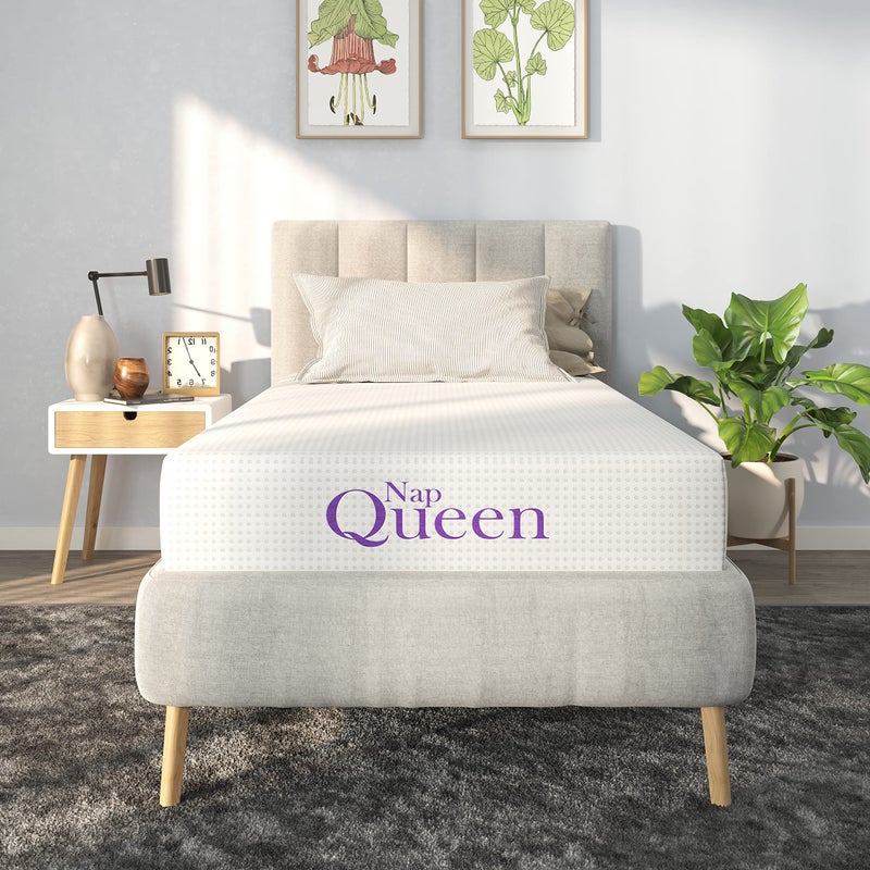 NapQueen TwinXL Mattress 12 Inch Charcoal Memory Foam Mattress TwinXL Bed Mattress in a Box CertiPURUS Certified Medium Firm Breathable Soft Fabric Cover