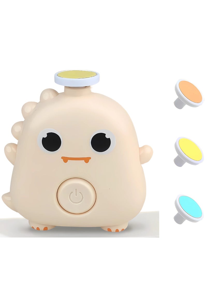 Twisoo Electric Baby Nail File Trimmer Kit – Ergonomic, Quiet Baby Nail File with 3 Safe Grinding Heads, Harmless Design for Infants’ Toenails & Fingernails Cartoon Shape (Cream) - Image 1