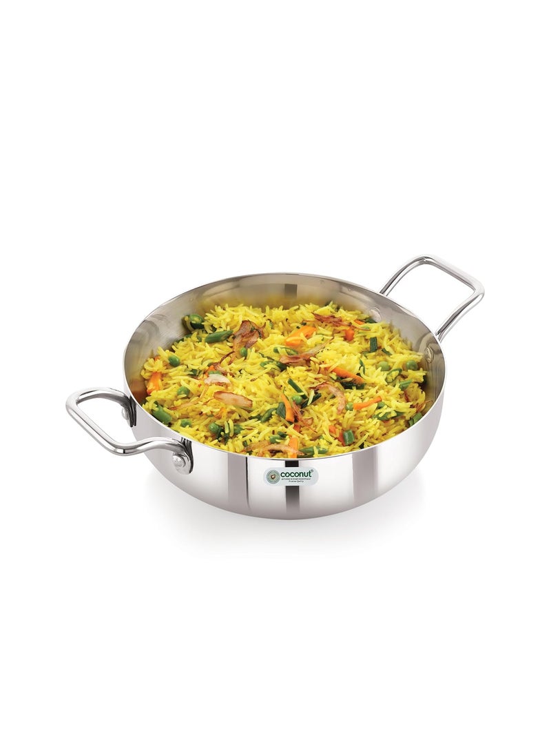 Coconut coconut Neutron Stainless Steel 18G Kadai for Cook n Serve - 1 Unit - Capacity - 2000ML  - Image 3