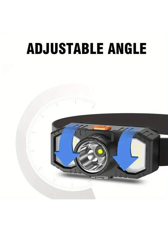 USB Rechargeable LED Headlamp With COB Floodlight Portable Outdoor Work Light - Image 4