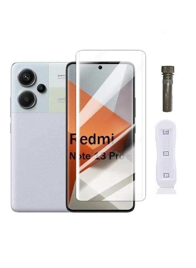 Generic Full Glass Screen Protector For Xiaomi Redmi Note 13 Pro+ Plus 5G UV Tempered Glass Full Glue Cover Screen Protector For Fingerprint Unlock Screen Glass Film  - Image 1