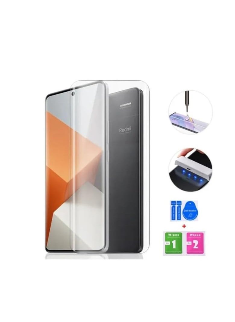Generic Full Glass Screen Protector For Xiaomi Redmi Note 13 Pro+ Plus 5G UV Tempered Glass Full Glue Cover Screen Protector For Fingerprint Unlock Screen Glass Film  - Image 4