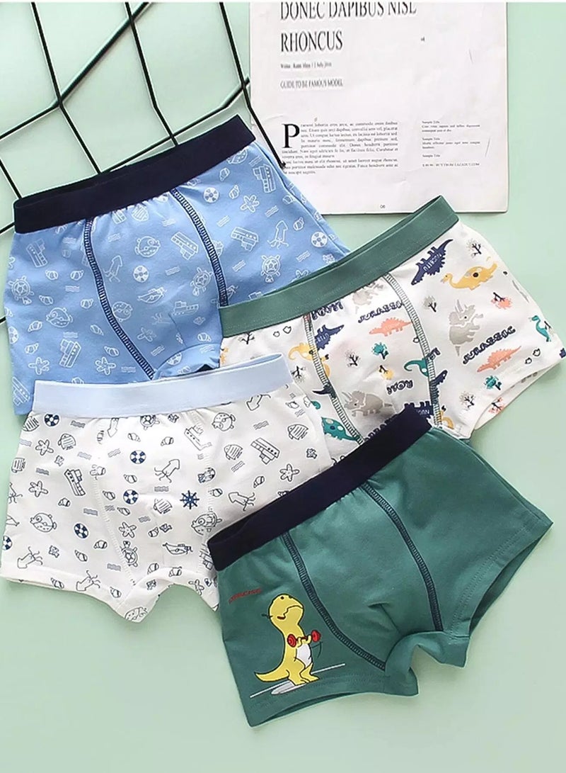 Boys 4 Pack Cartoon Graphic Boxer Brief - Image 1