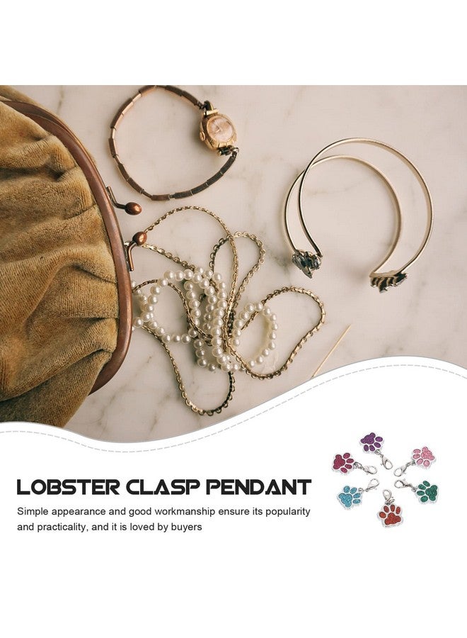 VICASKY 12Pcs Dog Paw Print Charm Clip On Lobster Claw Clasp Colorful Animal Cat Paw Footprint Pendant For Key Chain Craft Diy Jewelry Making Bracelet Necklace Mixed Color - Image 5