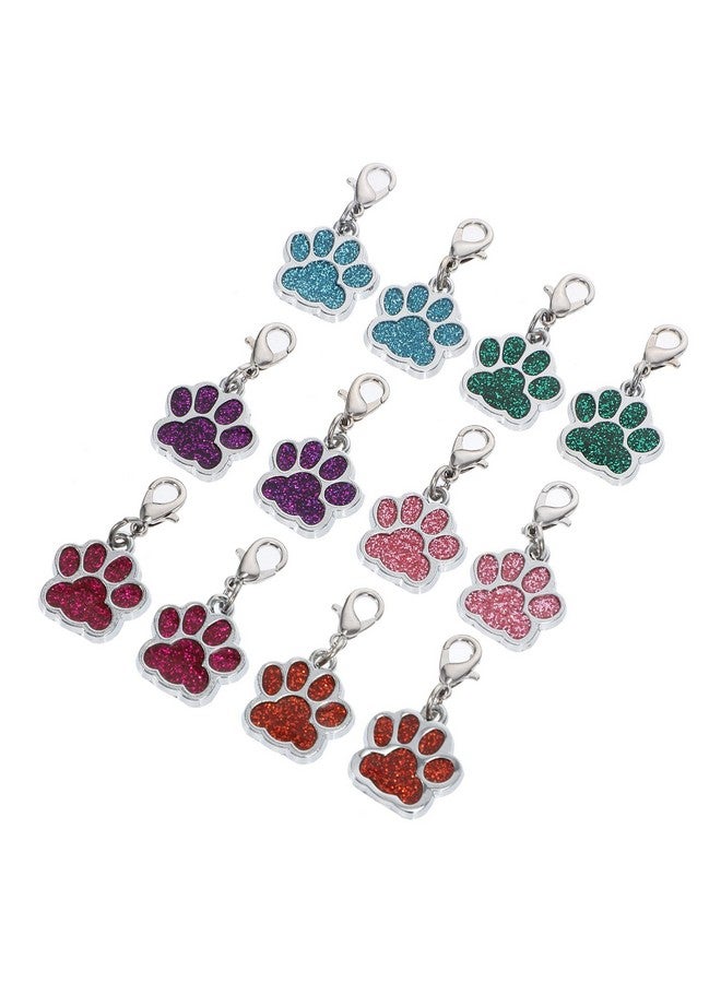 VICASKY 12Pcs Dog Paw Print Charm Clip On Lobster Claw Clasp Colorful Animal Cat Paw Footprint Pendant For Key Chain Craft Diy Jewelry Making Bracelet Necklace Mixed Color - Image 2
