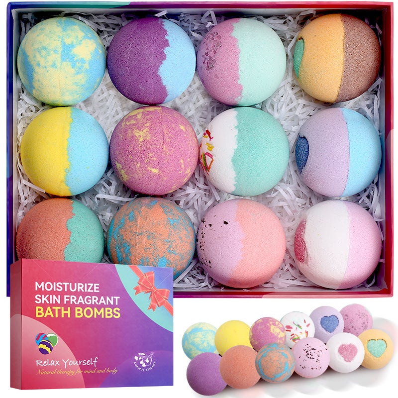 Spot 12 Bath Salt Ball Set Box Bath Essential Oil Explosion Ball Dried Flower Bath Ball Bubble Bath Ball Bath Salt - Image 2