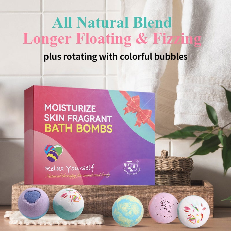 Spot 12 Bath Salt Ball Set Box Bath Essential Oil Explosion Ball Dried Flower Bath Ball Bubble Bath Ball Bath Salt - Image 3
