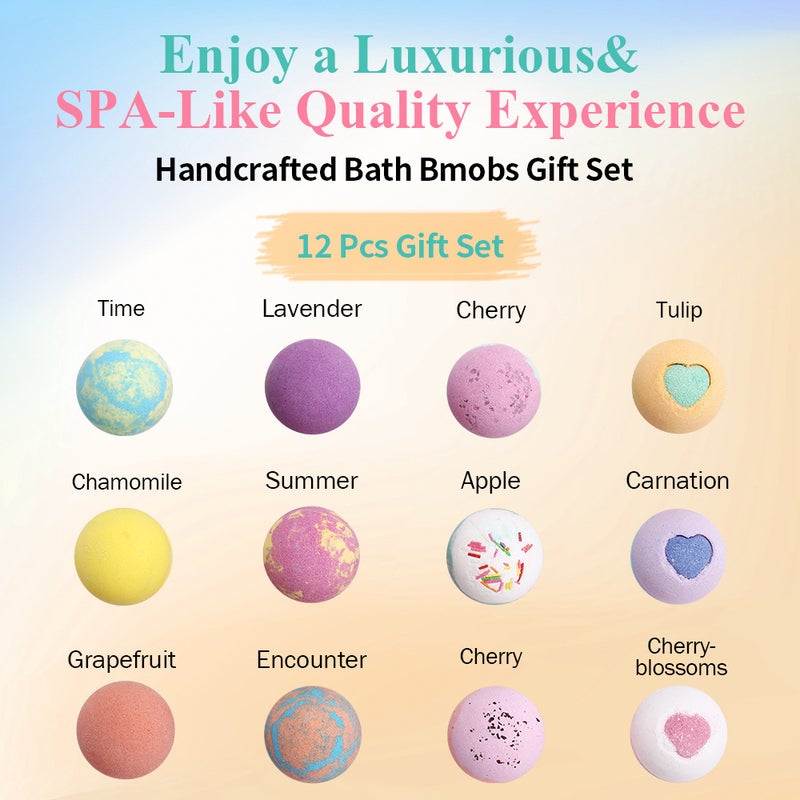 Spot 12 Bath Salt Ball Set Box Bath Essential Oil Explosion Ball Dried Flower Bath Ball Bubble Bath Ball Bath Salt - Image 4