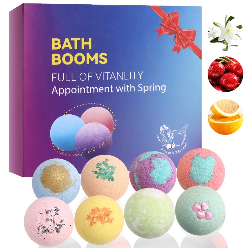 Spot 12 Bath Salt Ball Set Box Bath Essential Oil Explosion Ball Dried Flower Bath Ball Bubble Bath Ball Bath Salt - Image 5