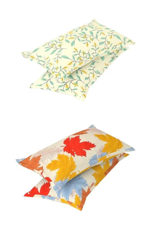 BSB HOME Present Designer Printed 4 Piece 100% Pure Cotton Pillow Cover Set- 20" X30" Inches, (Multicolor,Red Beige & Green) - Image 4
