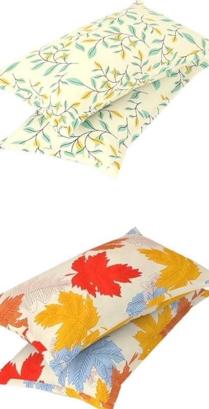 BSB HOME Present Designer Printed 4 Piece 100% Pure Cotton Pillow Cover Set- 20" X30" Inches, (Multicolor,Red Beige & Green) - Image 2