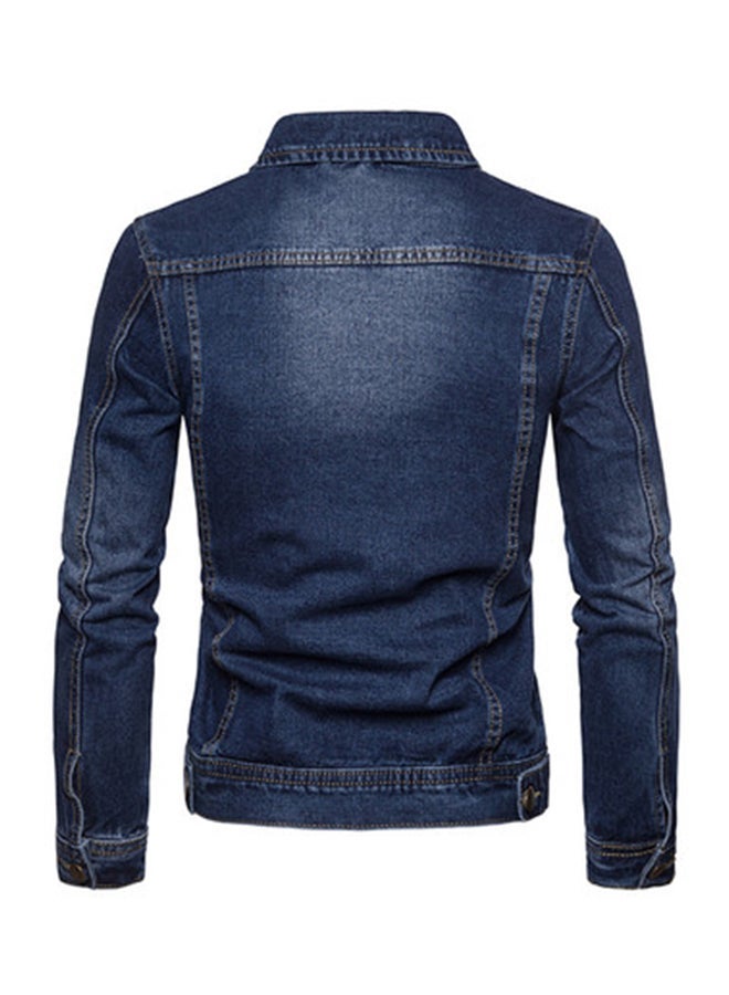 NIBEMINENT Buttoned Denim Jacket Blue - Image 3