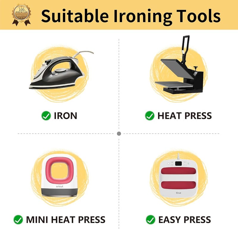 TransOurDream Iron on Double Sided Adhesive Sheets (10 Sheets, A4),Heat Adhesive,Press-on Patch Heat Melt Fabric Glue Sheet, Easy to Cut, Great Stickiness(SA-AIF-10) - Image 4