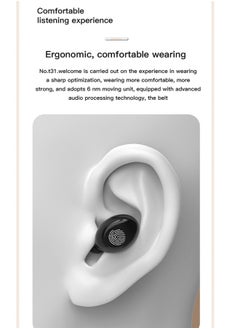 Generic Classic Nordic style wireless music game Bluetooth headset with power display touch operation TWS Bluetooth 5.2 headset Black wireless earbuds true wireless compatible apple Suitable for Android and o  - Image 4