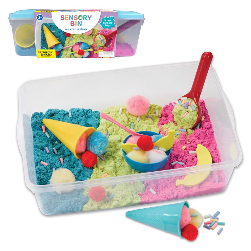 Creativity for Kids Sensory Bin Ice Cream Shop Playset Toddler Learning Toys Pretend Play Ice Cream Set Kids Gifts for Girls and Boys Ages 3 - Image 2