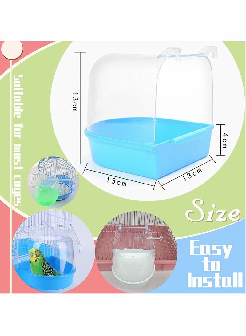 Bird Bath Box2 Pcs Caged Parrot Bathing Tub Parakeet Birdcage Accessory Supplies Bathroom - Image 2